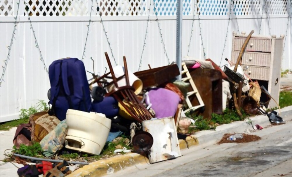 Trash on a curb in Collinsville