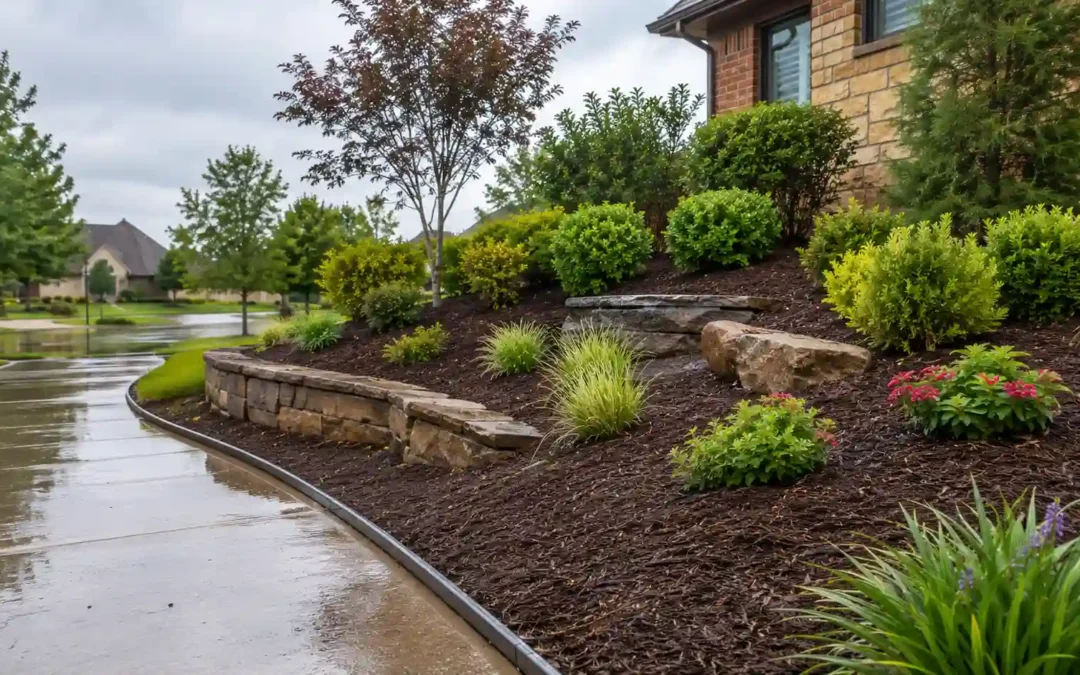 How to Keep Mulch From Washing Away in Oklahoma Yards